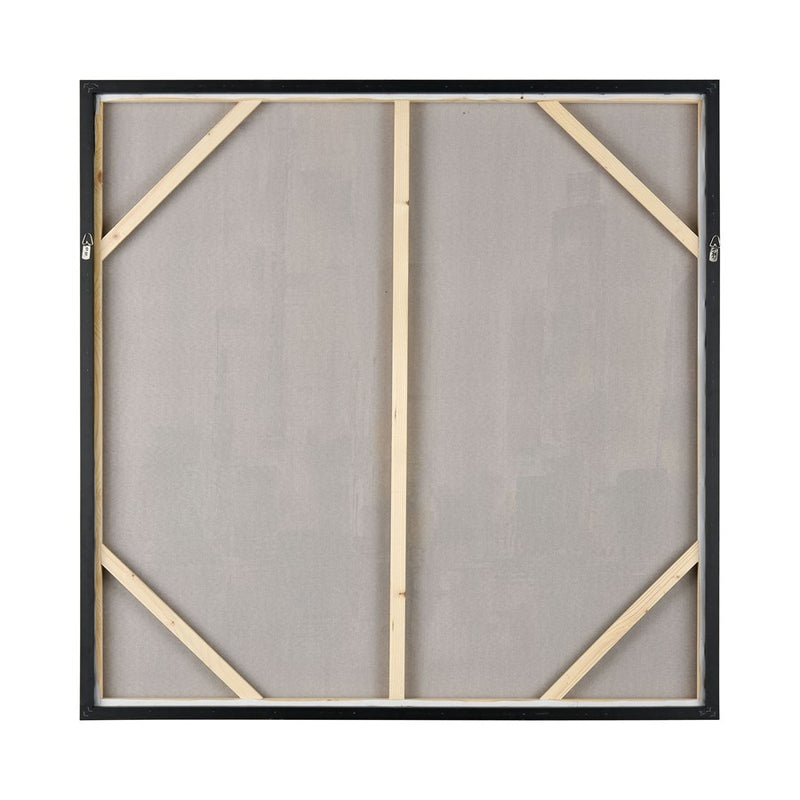 Atlas Lighting Symphony Cityscape 39in Square Wall Art | Gray and Ochre Fabric Canvas | Living Room & Bedroom Decor | Model WA11157-01