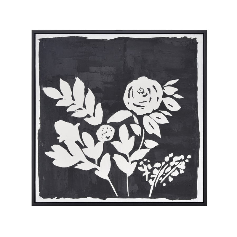 Atlas Lighting Umbra 39.25in W x 39.25in H Framed Wall Art | Transitional Black and White Botanical Silhouette | Living Room | Model WA11163-01