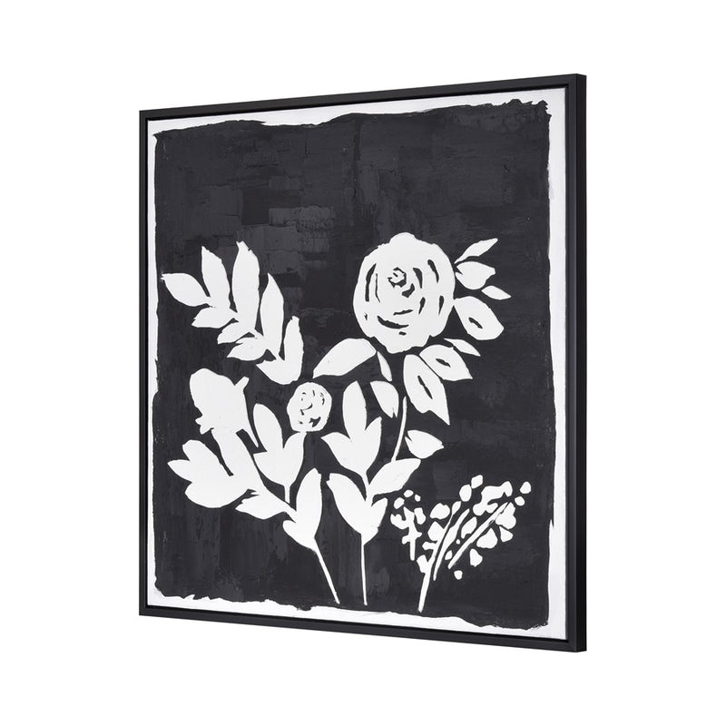 Atlas Lighting Umbra 39.25in W x 39.25in H Framed Wall Art | Transitional Black and White Botanical Silhouette | Living Room | Model WA11163-01
