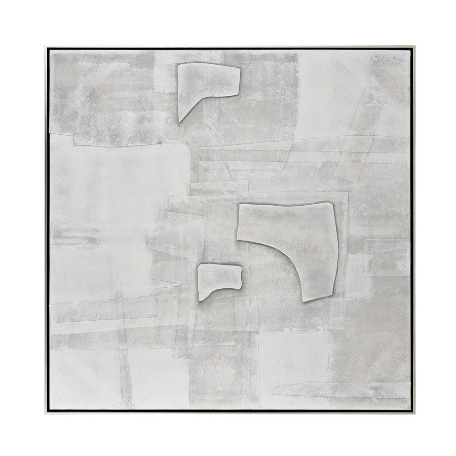 Atlas Lighting Whiten I Abstract Framed Wall Art, White