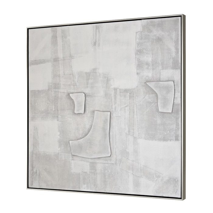 Atlas Lighting Whiten I Abstract Framed Wall Art, White