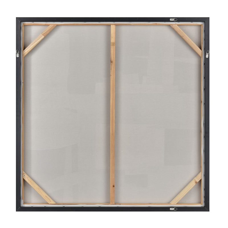 Atlas Lighting Whiten I 41in Square Abstract Framed Wall Art | White Textured Fabric & Silver Frame | Modern Living Room & Office | Model WA11182-01