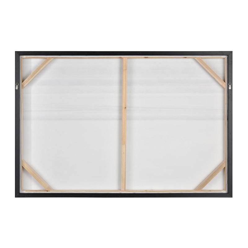 Atlas Lighting Plage 48in Wide Abstract Framed Wall Art | Blue & White Coastal Waterscape in Silver Frame | Living Room & Bedroom | Model WA11192-01