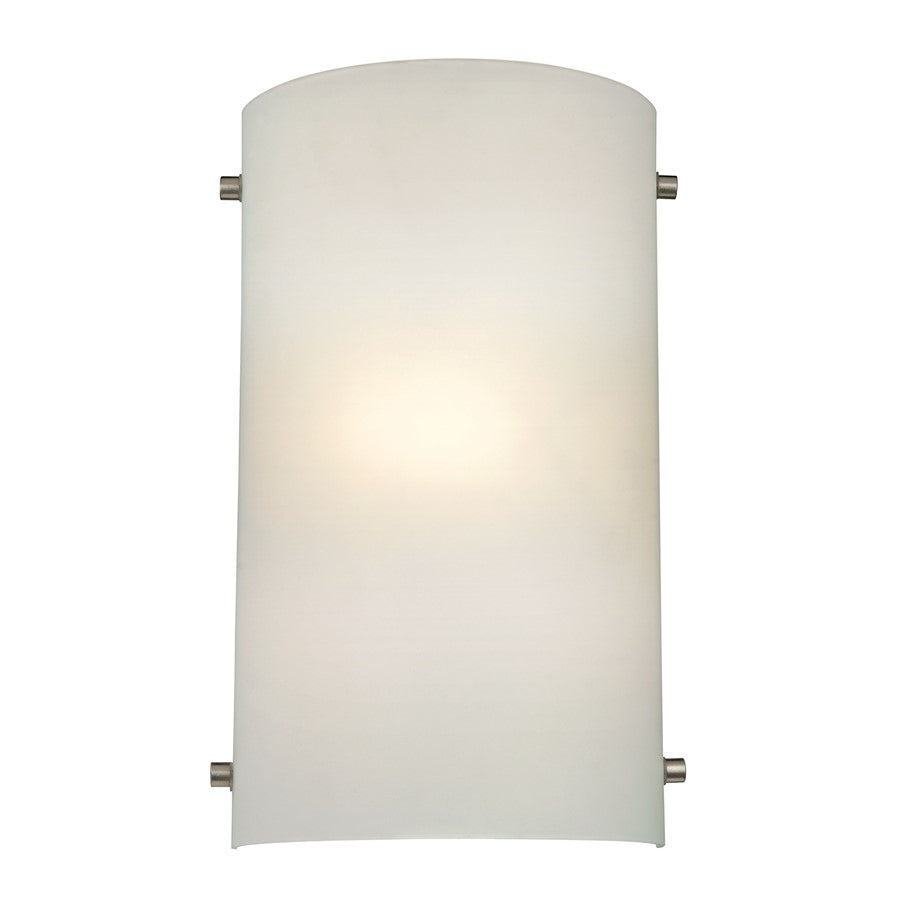 Atlas Lighting Arc 12'' High 1Lt Sconce, Brushed Nickel/White - WL11001-NK