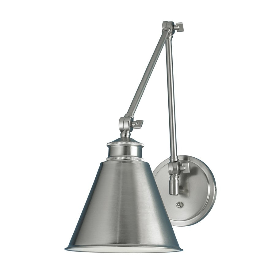 Atlas Lighting Aidan 18.5'' High 1Lt Swingarm Sconce, Nickel/Nickel