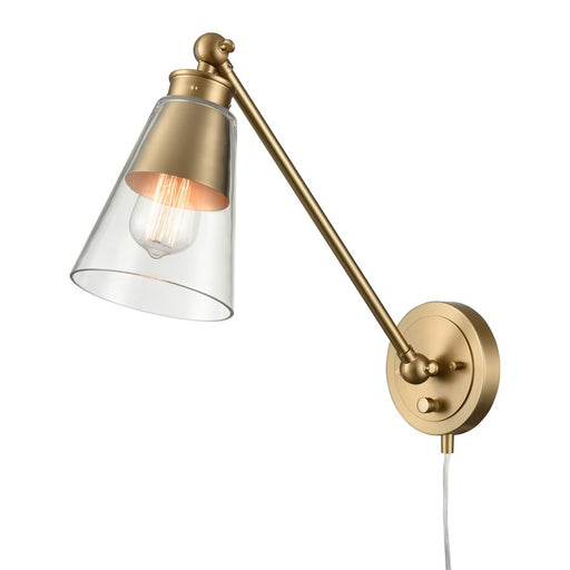 Atlas Lighting Albany 9.25'' High 1Lt Swingarm Sconce, Gold/Clear