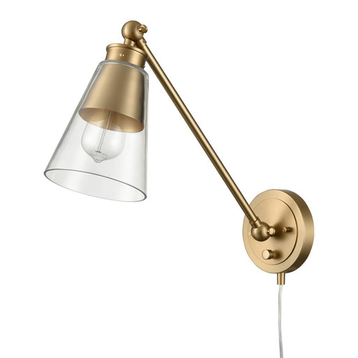 Atlas Lighting Albany 9.25'' High 1Lt Swingarm Sconce, Gold/Clear