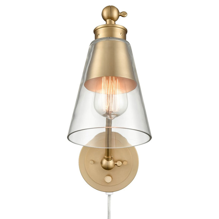 Atlas Lighting Albany 9.25'' High 1Lt Swingarm Sconce, Gold/Clear
