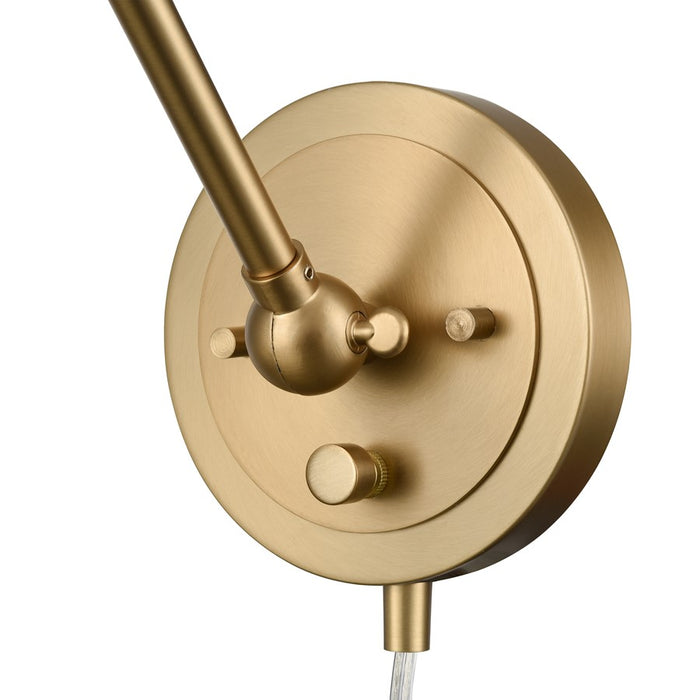 Atlas Lighting Albany 9.25'' High 1Lt Swingarm Sconce, Gold/Clear
