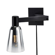 Atlas Lighting Audrey 10'' High 1Lt Swingarm Sconce, Black/Black - WL11004-BK