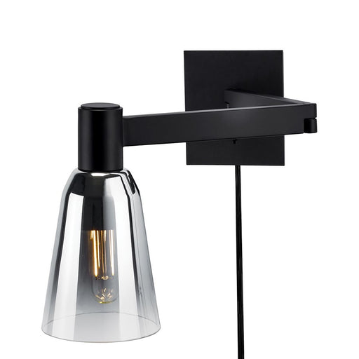 Atlas Lighting Audrey 10'' High 1Lt Swingarm Sconce, Black/Black - WL11004-BK