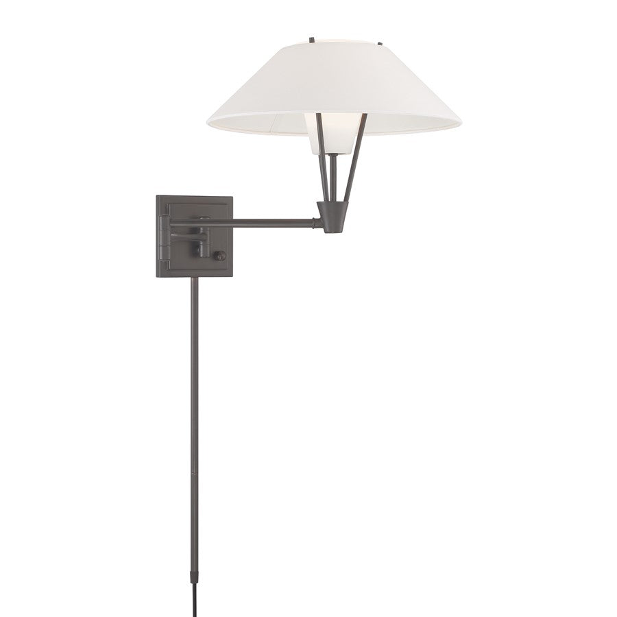 Atlas Lighting Cody 13'' High 1Lt Swingarm Sconce, Bronze/White - WL11005-BZ
