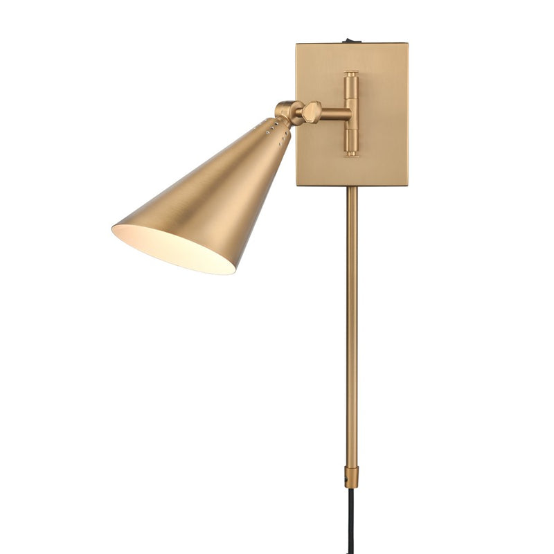 Atlas Lighting Whitmire 10.25''H 1Lt Plug-In/Hardwire Sconce, Gold