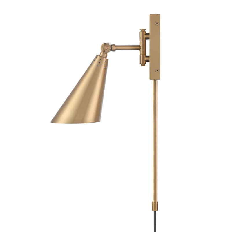 Atlas Lighting Whitmire 10.25''H 1Lt Plug-In/Hardwire Sconce, Gold