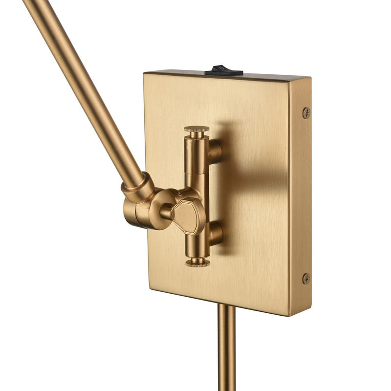 Atlas Lighting Whitmire 5in 1-Light Wall Sconce | Brushed Gold Metal | Bedroom & Hallway Reading Light | 5 x 10.5 x 10.25 in | Model WL11008-GD