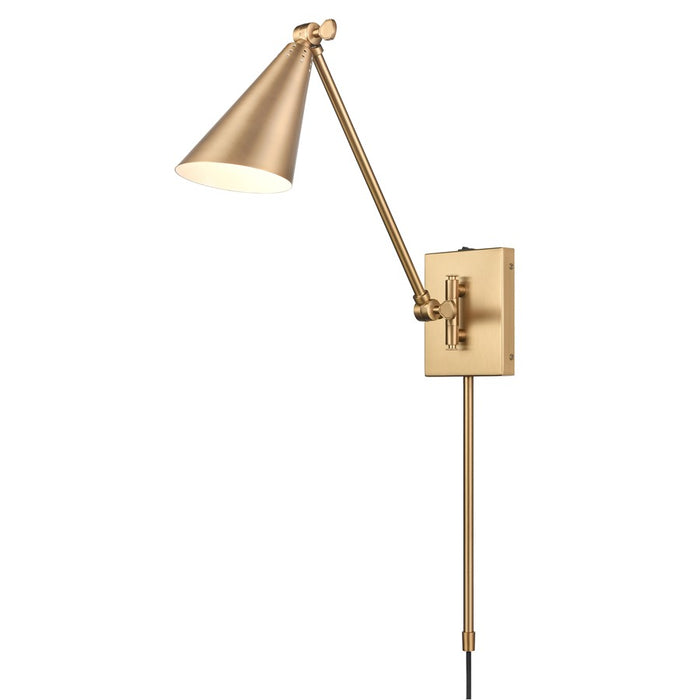 Atlas Lighting Whitmire 10.5''H 1Lt Plug-In/Hardwire Sconce, Gold