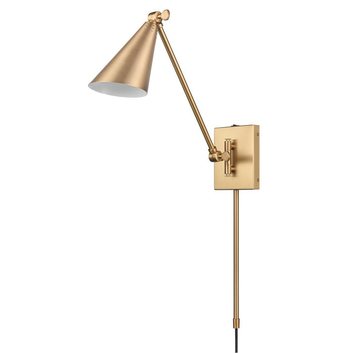 Atlas Lighting Whitmire 10.5''H 1Lt Plug-In/Hardwire Sconce, Gold