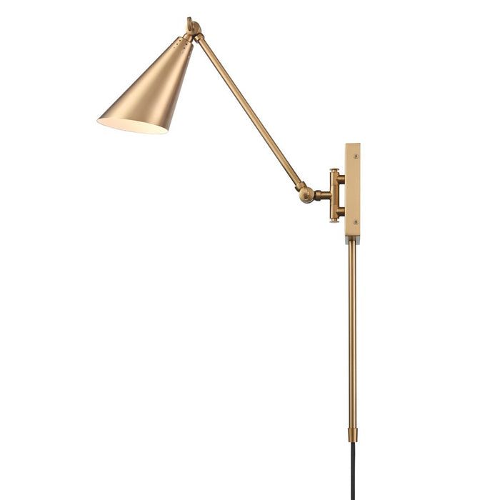Atlas Lighting Whitmire 10.5''H 1Lt Plug-In/Hardwire Sconce, Gold