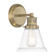 Atlas Lighting Alden 10.25'' High 1Lt Sconce, Brass Clear/Clear - WL11011-BS