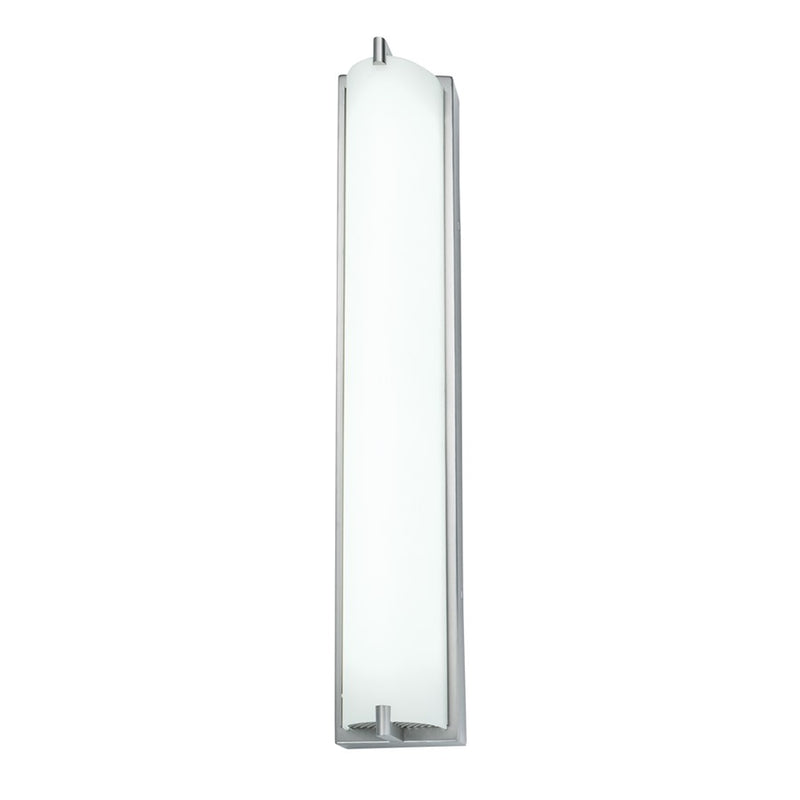 Atlas Lighting Alto 24in 1-Light Integrated LED Wall Sconce | Traditional Brushed Nickel and White Glass | Bedroom & Hallway | Model WL11016-NK
