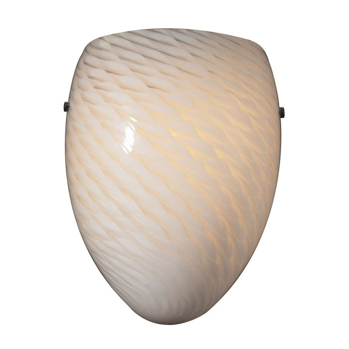 Atlas Lighting Arco Baleno 10'' High 1Lt Sconce, Satin Nickel/White