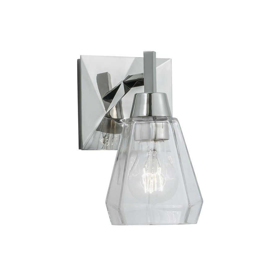 Atlas Lighting Arctic 8.5'' High 1Lt Sconce, Polished Nickel/Clear