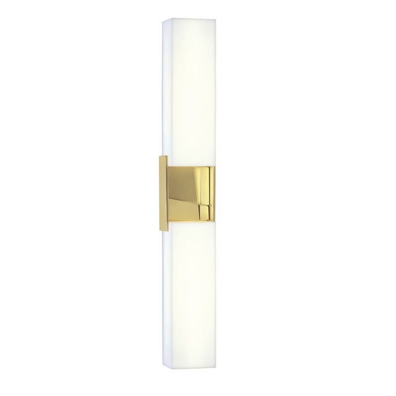 Atlas Lighting Artemis 24in Integrated LED Wall Sconce | Modern Satin Brass and Opal Glass | Bathroom & Hallway | 2000 Lumens | Model WL11022-BS