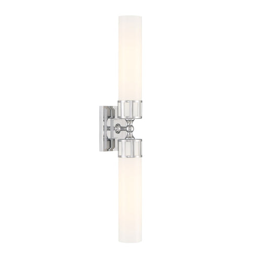 Atlas Lighting Astor 24.5'' Wide 2Lt Sconce, Chrome/Opal