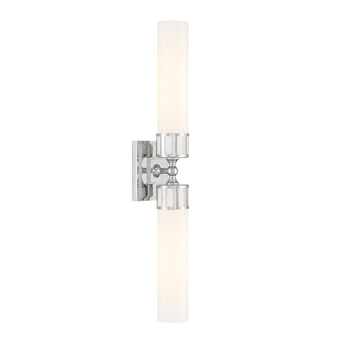 Atlas Lighting Astor 24.5'' Wide 2Lt Sconce, Chrome/Opal