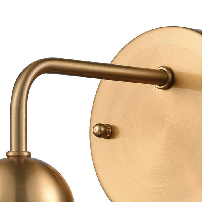 Atlas Lighting Astoria 9.5'' High 1Lt Sconce, Satin Gold/Clear