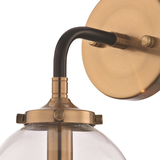Atlas Lighting Boudreaux 12'' High 1Lt Sconce, Black/Gold/Clear
