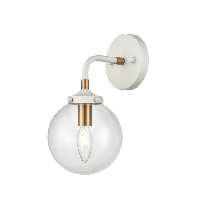 Atlas Lighting Boudreaux 6''W 1Lt Vanity Light, Matte White/Clear