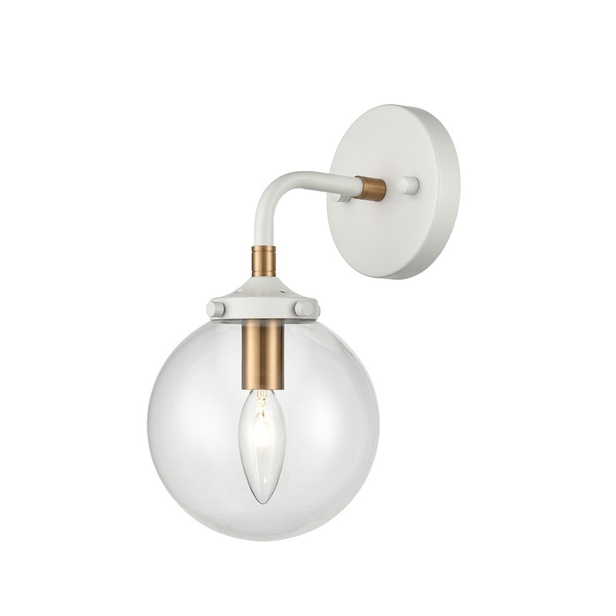 Atlas Lighting Boudreaux 6''W 1Lt Vanity Light, Matte White/Clear