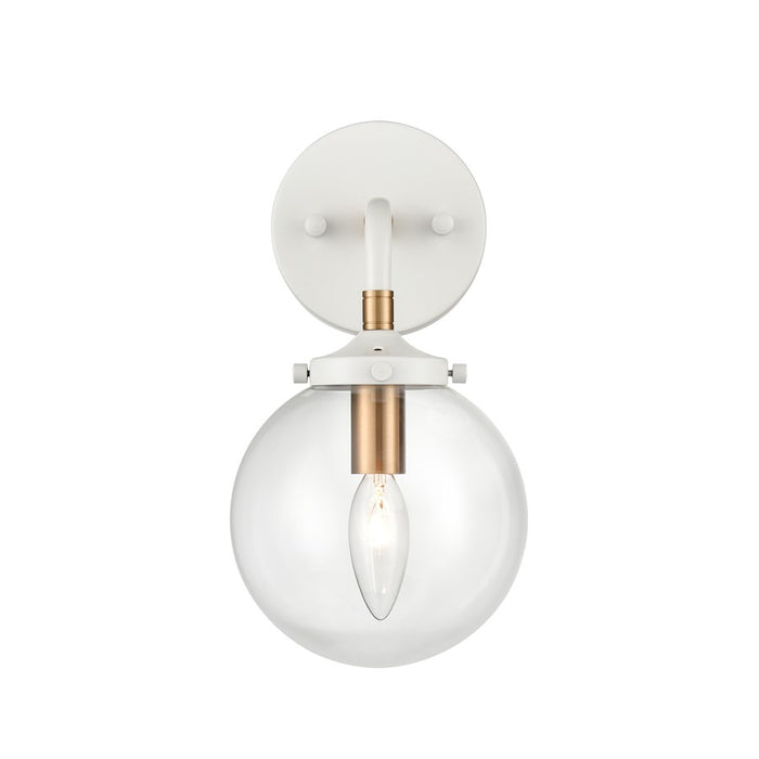 Atlas Lighting Boudreaux 6''W 1Lt Vanity Light, Matte White/Clear