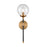 Atlas Lighting Boudreaux 19'' High 1Lt Sconce, Black/Gold/Clear