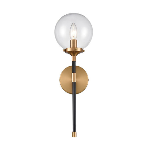Atlas Lighting Boudreaux 19'' High 1Lt Sconce, Black/Gold/Clear