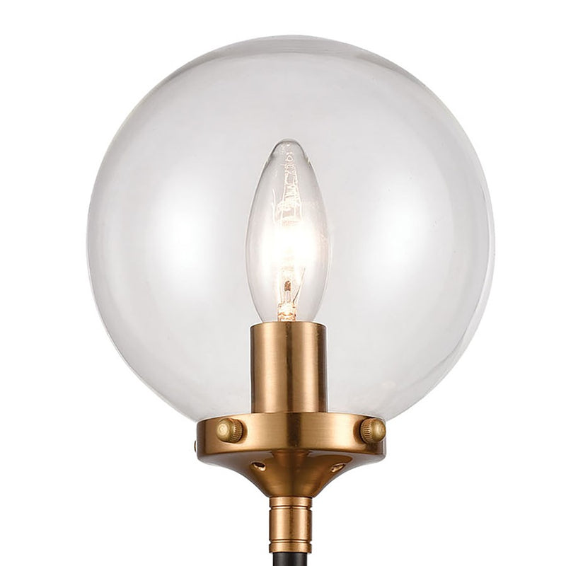 Atlas Lighting Boudreaux 19'' High 1Lt Sconce, Black/Gold/Clear