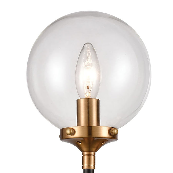 Atlas Lighting Boudreaux 19'' High 1Lt Sconce, Black/Gold/Clear