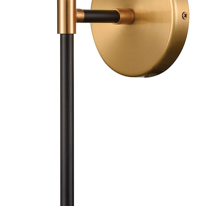 Atlas Lighting Boudreaux 19'' High 1Lt Sconce, Black/Gold/Clear