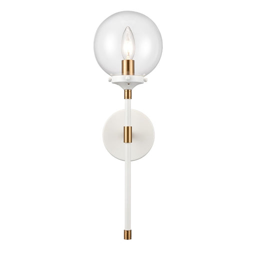 Atlas Lighting Boudreaux 19'' High 1Lt Sconce, Matte White/Clear