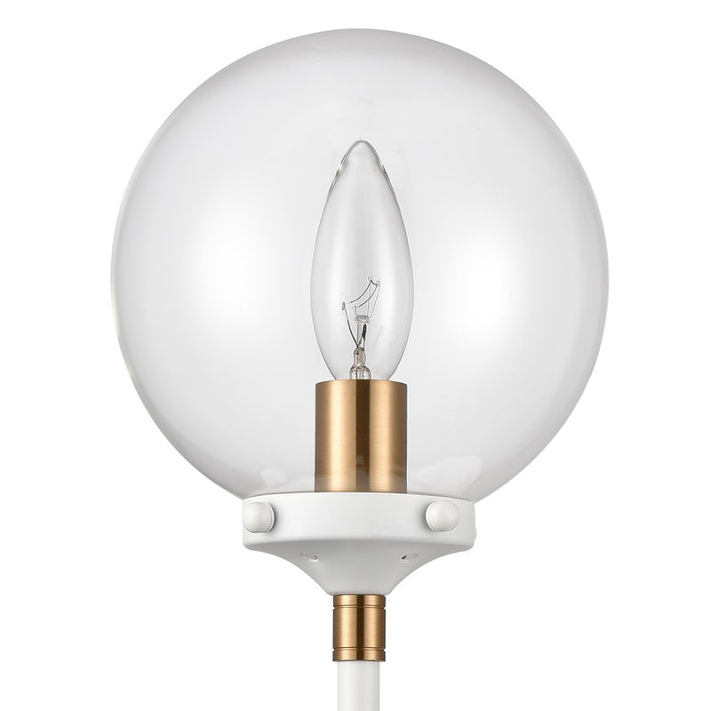 Atlas Lighting Boudreaux 19'' High 1Lt Sconce, Matte White/Clear