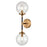 Atlas Lighting Boudreaux 21'' High 2Lt Sconce, Black/Gold/Clear