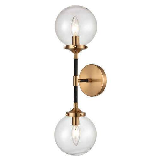 Atlas Lighting Boudreaux 21'' High 2Lt Sconce, Black/Gold/Clear