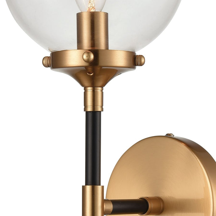 Atlas Lighting Boudreaux 21'' High 2Lt Sconce, Black/Gold/Clear
