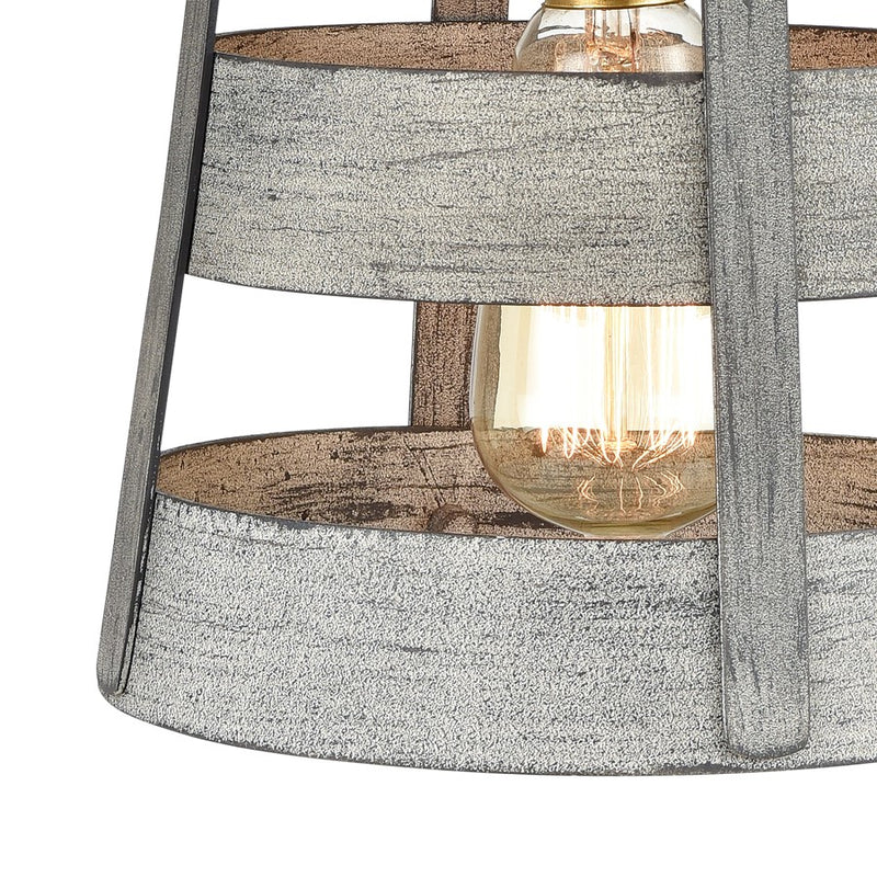 Atlas Lighting Brigantine 14in 1-Light Wall Sconce | Transitional Weathered Gray and Satin Nickel | Bedroom & Hallway Accent | Model WL11037-GY