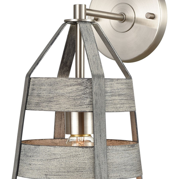 Atlas Lighting Brigantine 14'' High 1Lt Sconce, Driftwood/Gray
