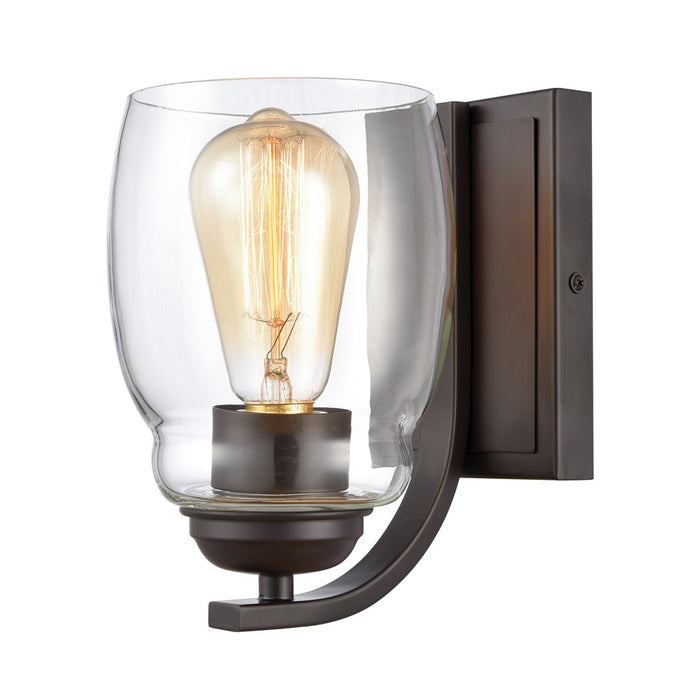 Atlas Lighting Calistoga 8''H 1Lt Sconce, Oil Rubbed Bronze/Clear