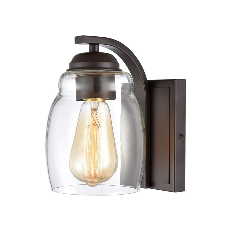 Atlas Lighting Calistoga 8in 1-Light Wall Sconce | Traditional Oil Rubbed Bronze and Clear Glass | Bedroom & Hallway Accent | Model WL11039-BZ