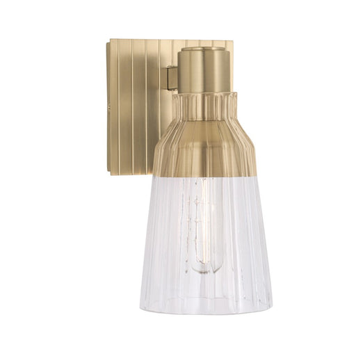 Atlas Lighting Carnival 9'' High 1Lt Sconce, Satin Brass/Clear