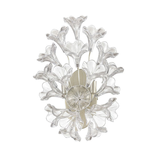 Atlas Lighting Celene 17'' High 2Lt Sconce, Aged Silver/Clear